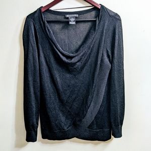 INC Long-sleeve black/gold top (sz Large)